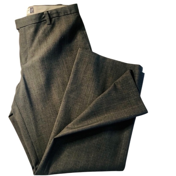 Gap Pants Charcoal Grey Pinstripe Cropped Dress Pants Stretch size 2 - Picture 1 of 16